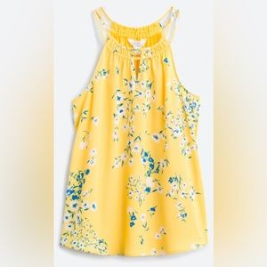 Mixed Media Floral Print. Spaghetti Strap Halter.